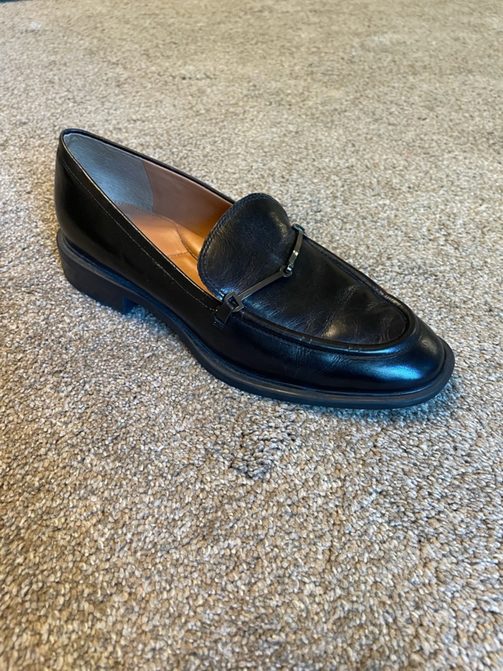 Sarto Eda Women's Black Leather Loafer with Metal Bit Detail Size 7.5 M - Picture 2 of 10